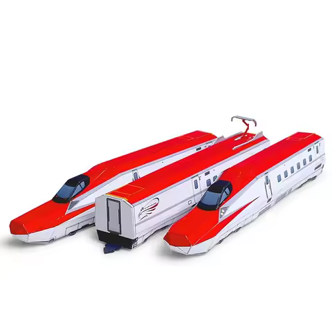 Shinkansen Series E6 Komachi Mini Train Locomotives Origami Handmade 3D Paper Model Papercraft DIY K