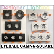 [SQUARE] Eyeball Casing with GU10 Holder Single Eyeball Double Holder Spotlight Triple Holder Effect Ceiling Lamp (618)