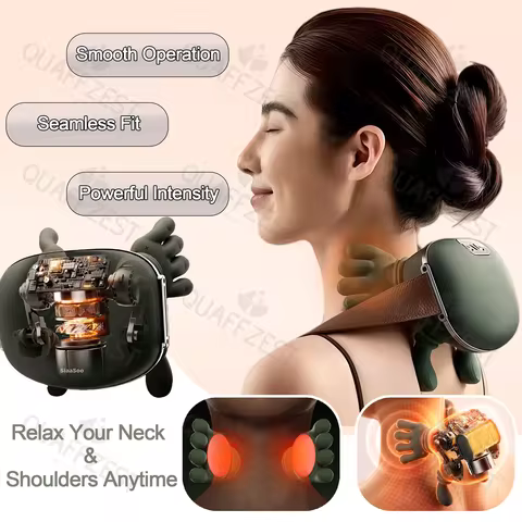 Bionic Finger Pressure Neck Massager Back and Shoulder Massager Electric Kneading Neck Deep Massage 