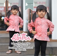 ABITHA Blouse Seragam Sekolah Batik Anak Perempuan Kombinasi Jumputan Pink Paud SD SMP
