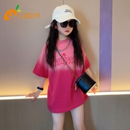 children's T-shirt gradient girl dress hip-hop T-shirt big boy 3-13 year old girl