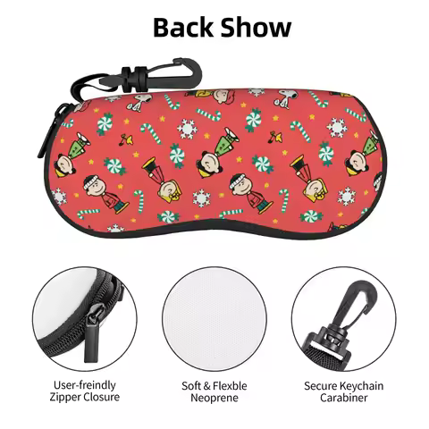 Christmas Snoopy Woodstock Charlie Brown Shell Eyeglasses Protector Cases Fashion Sunglass Case Linu
