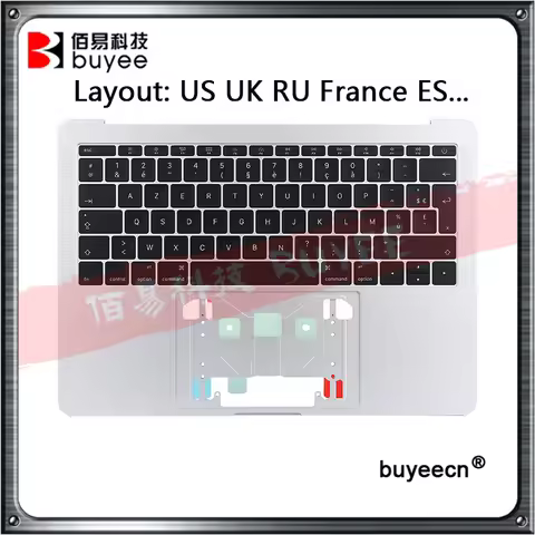 Original A1708 Topcase For Macbook Retina Pro 13'' A1708 Top case US UK RU France ES Keyboard with B