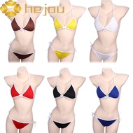 HEJOU Swimsuit  Solid Color Beach Women Biquini Simple Bathing Suit
