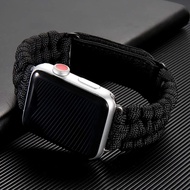 [HOT JUXXKWIHGWH 514] สำหรับ Apple Watch Band 44มม. 38มม. 42มม. กลางแจ้งหนัง Clasp Survival เชือกสายนาฬิกาสร้อยข้อมือ Iwatch Series 6 SE 5 4 3 40มม.