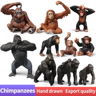 Simulation Original PVC Wild Animals Model Chimpanzee Orangutan Gorilla Action Figures Collection Ed