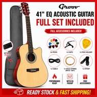 GROOV (G-41CEQ) 41 Inch EQ Pickup Acoustic Guitar Basswood Top Side & Back Cutaway | Gitar Akustik