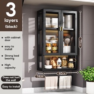 Kitchen storage cabinet Wall cupboard Cupboard organizer  Wall-mounted cabinets  without drilling