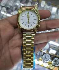 Seiko 5 21 Jewels Gold Strap White Dial Automatic Hand Movement Stainless Steel Watch for Men