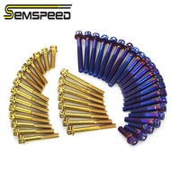 Motorcycle M6 Engine Screws Stainless Steel Bluing Gold Blue Nut Set Cap Screws Universal for Yamaha