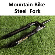 Mountain bike steel front fork 26-inch, oil spring front suspension, MTB disc brake fork