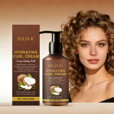 Curl Styling Cream for Wavy and Curly Hair Anti-Frizz Long Lasting Moisturizing Hair-Smoothing Preve
