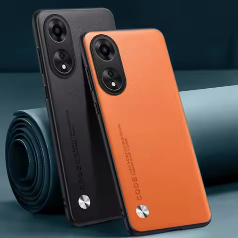 Shockproof PU Leather Case For OPPO A78 5G Protective Cover Luxury Matte Silicone Protection Phone C