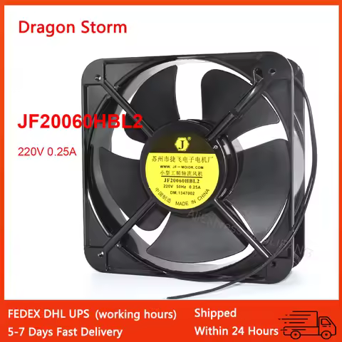 New JF20060HBL2 200*200*60mm 0.25A Small Power Frequency Axial Flow Fan 220V For JF-Motor Cooling Fa