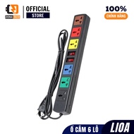 Ổ Cắm Điện Đa Năng 6 Lỗ LIOA 6d52n công xuất 2200W dây dài 3m và 5m chịu tải tốt