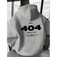 Men's hip-hop hoodie Error 404 Human Not Found Men's hoodie with number print hoodie Sweatshirt