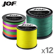 Tali Pancing Braided Fishing Line JOF Braided Wire X12 100/300/500/1000m 4 Color All For PE Fishing 