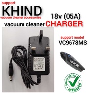 (OEM) Khind Vacuum Cleaner Charger Adapter (3Pin) VC9678MS - 18V (0.5A)
