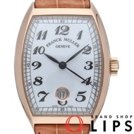 Franck Muller Tonneau Curvex 復古腕錶 7851SCDT，附原廠錶盒、保固卡，18K 白金錶殼、PG/皮革錶帶，男士腕錶，拋光處理，成色極佳 [二手]