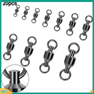 【XK】 20x Fising Ball Bearing Swivels Split Rings for Sea Fishing 0/1/2/3/4/5/6/7/8/9
