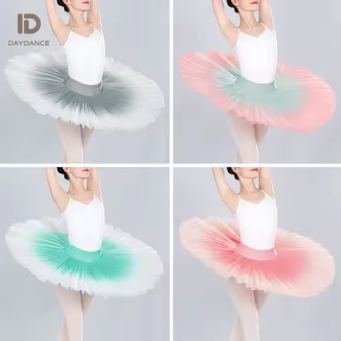 Women Ballet TUTU Skirt Gradient Dance Tutu Dress Stage Performance Tutu Ballerina Skirt 7 Layers Ad