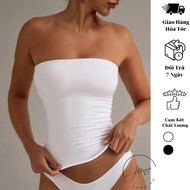 Double-layer strapless tube top LONG TUBE SHIRT - Tight Cotton Shirt Without Hem D190