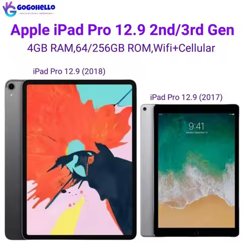 Original Apple iPad Pro 12.9'' 2017/2018 Unlocked iPad 2nd/3rd Gen Wifi+Cellular ROM 64/256GB RAM 4G