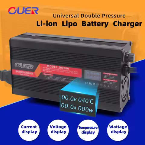 37.8V 10A Lithium Ion Battery Charger Usd For 9S 33.3V Li-ion Battery With OLED Display