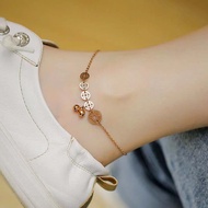 New Product/2021 New Style Anklet Female Sterling Silver ins Niche Design 18k Rose Gold Bell Can Rin