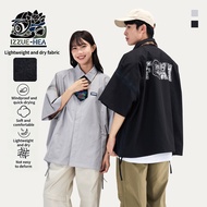 [Oversize] HEA x IZZUE Mens Utility Shirt - Water Resistant Fabric | Multi-Pocket Tactical Top | Rel