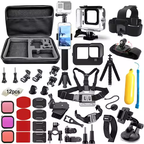Accessories Kit for Gopro Hero13 12 11 10 9 Black Carrying Bag Waterproof Housing Case Tripod Set fo