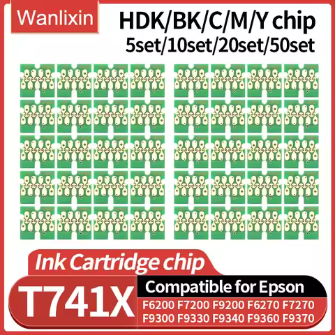 1set~50set T741X-T7414 T7411 T741X Ink Tank Chip For Epson SureColor F6200 F6270 F7270 F9270 F9300 F