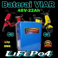 Baterai VIAR C2, C3 &amp; CARAKA 48V. 22Ah Bms 35A Balancer PNP Lithium Ferro Phospate LFP Aki Sepeda Listrik