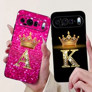 For Google Pixel 9 Pro Case GR83Y GEC77 GWVK6 Cover Luxury Crown Letters Soft Silicone Phone Case Fo