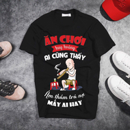Áo thun cổ tròn nam in chữ "Ăn chơi huy hoàng ai cũng thấy Âm thầm trả nợ mấy ai hay" cotton