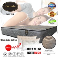 LUCREZIA Marino Spring Mattress (Thickness 10 inch). All Sizes Available (King, Queen, Super Single,