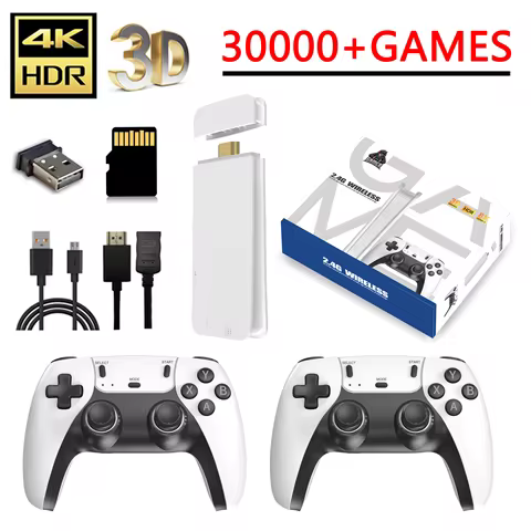 4K Pro Game Stick 64G 30000 Video Game Console 2.4G Double Wireless Controller 4K Retro Game TV Stic