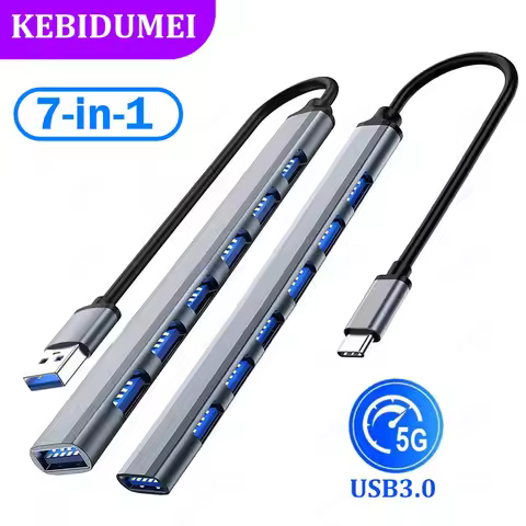 7-in-1 USB C Docking Station USB 3.0 HUB Type C HUB Adapter 5Gbps High Speed USB C Splitter OTG Adap