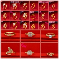 GW Jewellery Fashion Accessories 50 Design Options Cincin Korea 916 Koko Pasir Ring Emas Bangkok 24k COCO Gold Adjustable Batu Tunang Permata Wedding Engagement Rings For Women