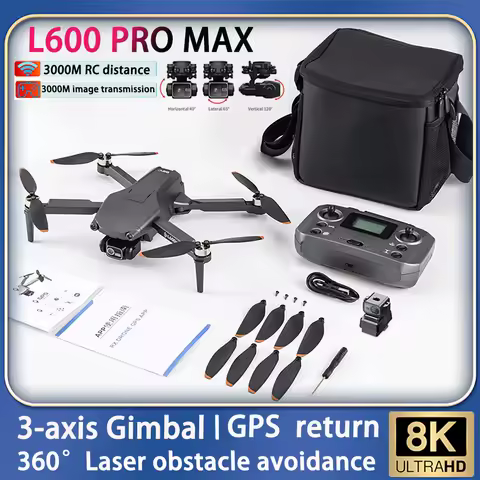 2024 L600 PRO MAX Professional Drone 8K HD Dual Camera Laser Obstacle Avoidance Brushless Four-axis