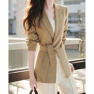 Kaki blazer Phụ nữ mùa thu mỏng com-lê chuyên nghiệp Áo khoác