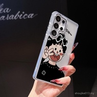 Clear Metal Camera Phone Case Biye Children's Cartoon Design For Samsung S23 S25 S24 S22 S20 S21 S25