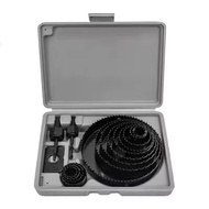Hole Saw Set 11-19pcs Sharpened Teeth Carbon Steel Wood Hole Saw Kit Set in Plastic Box for Wood Dry