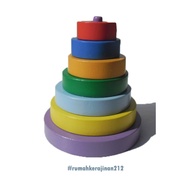 Circle Rainbow Tower Educational Wooden Toy