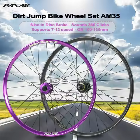 Pasak Dirt Jump Bike Wheelset 32 Holes 6-bolts Disc Brake MTX35 DH AM Bicycle Wheels QR 9x100mm Bolt
