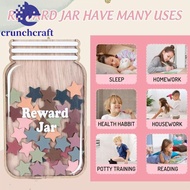 CRUNCHCRAFT​ Positive Behavior Rewards Jar, Wooden Cartoon Kids Star Reward Jars, Incentive Flower G