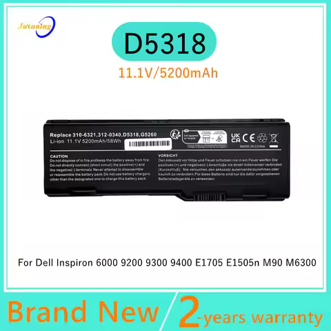 D5318 Laptop Battery For Dell Inspiron E1505n 6000 E1705 XPS M1710 9200 9300 9400 C5974 F5635 G5260 