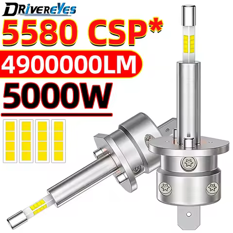 3D CSP H1 H7 LED Headlight Canbus 5000W Car Bulbs 1:1 Mini Diodes 360 Degree 5580 CSP Automobile Kit