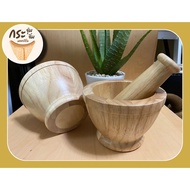 6-Inch Rubber Wood Pestle Mortar