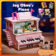 in stock Creative Fun Toys Jay Chou's Piano Life Building Blocks Multi-scene Linkage Switching 4 Minifigures Girl Toy Gifts